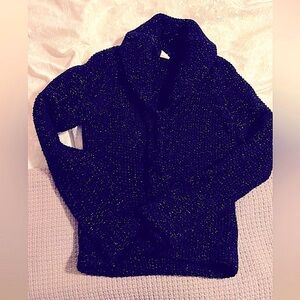 J Crew - black w/ a cute touch silver sparkle - Small sweater - hook loop close